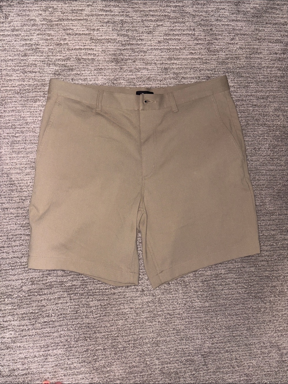 Theory Men's Khaki Flat-Front Stretch Shorts